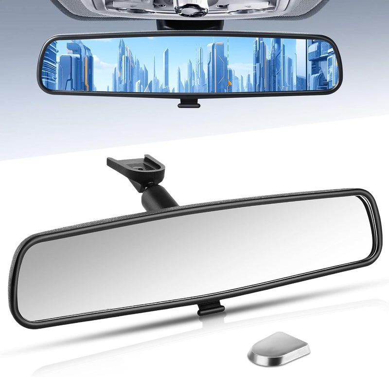 X4XZ 10.5" Rear view mirror, Interior rearview mirror Kit Universal Fit Type Compatible with Chevrolet Ford Toyota Nissan Jeep Honda Subaru Hyundai Kia Mazda Buick and More for Car - Image 1